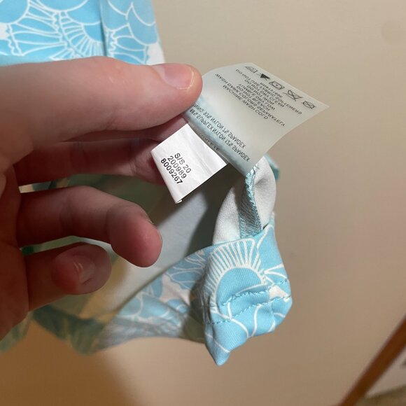 Title Nine Cirque De La Vie Blue Floral Strappy Criss Cross Back Dress Twiggy - Picture 13 of 13